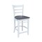 International Concepts 36 in. Solid Wood Round Pedestal Gathering Height Dining Table with 4 Counter Stools in White/Gray K05-36RT-6B-S6172-4 - alternate 4